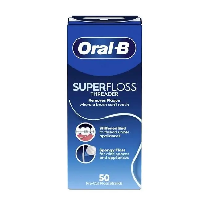 نخ دندان اورال بی ارتودنسی مدل سوپر فلاس Oral-B Super Floss طرح جدید