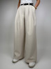 شلوار واید لگ لینن کرم