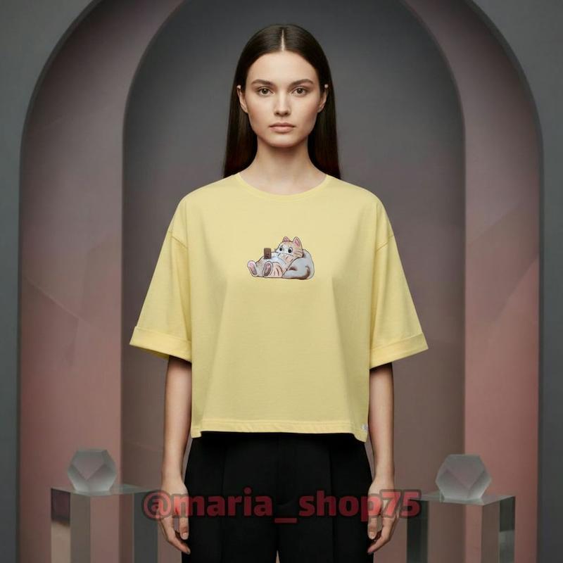 تیشرت باکسی گربه