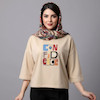 کراپ باکسی زنانه طرح دار