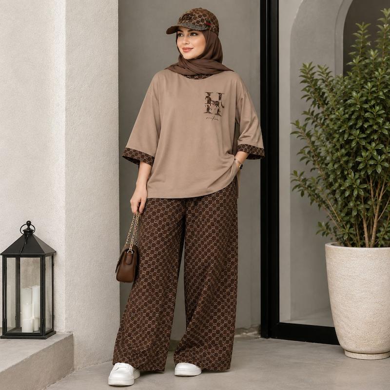 ست باکسی و شلوار بگ زنانه