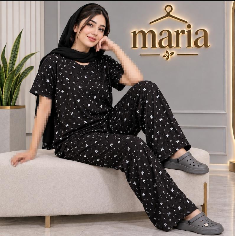 ست تیشرت شلوار نخ پنبه زنانه