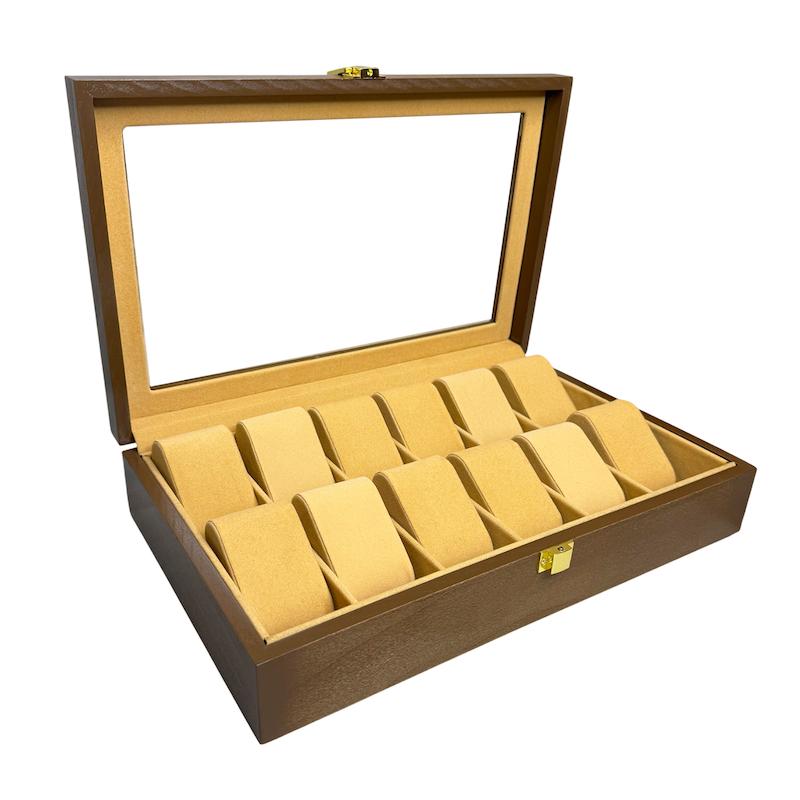 جعبه ساعت چوبی مدل W109 | با ظرفیت ۱۲ عدد ساعت