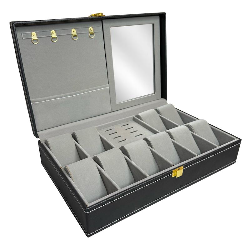 جعبه جواهرات آینه‌دار مدل WJ101 | ساعت، انگشتر و جواهرات