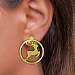 گوشواره طلا مدل گوزن کریسمس کد GA11373