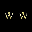 گوشواره طلا مدل حرف W کد GA16935