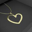 گردنبند طلا مدل قلب  به همراه باکس گل رز جاویدان کد GBA10075