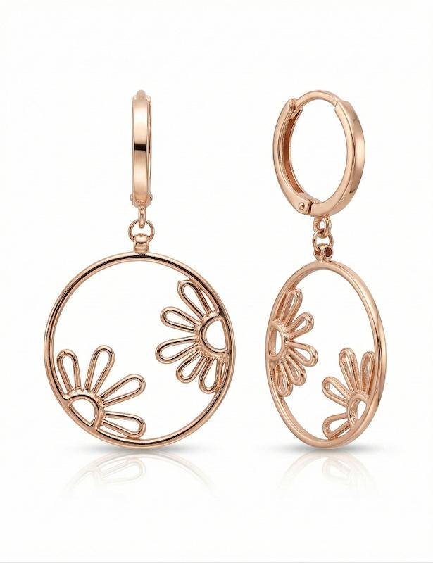 گوشواره زنانه طلا ۱۸ عیار روکو مدل بهار گالری طلای دانژه