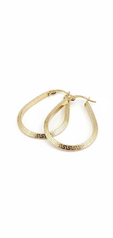 گوشواره طلا ۱۸ عیار گوشواره کلیپسی طرح بیضی سایز بزرگ گالری کاژه گلد