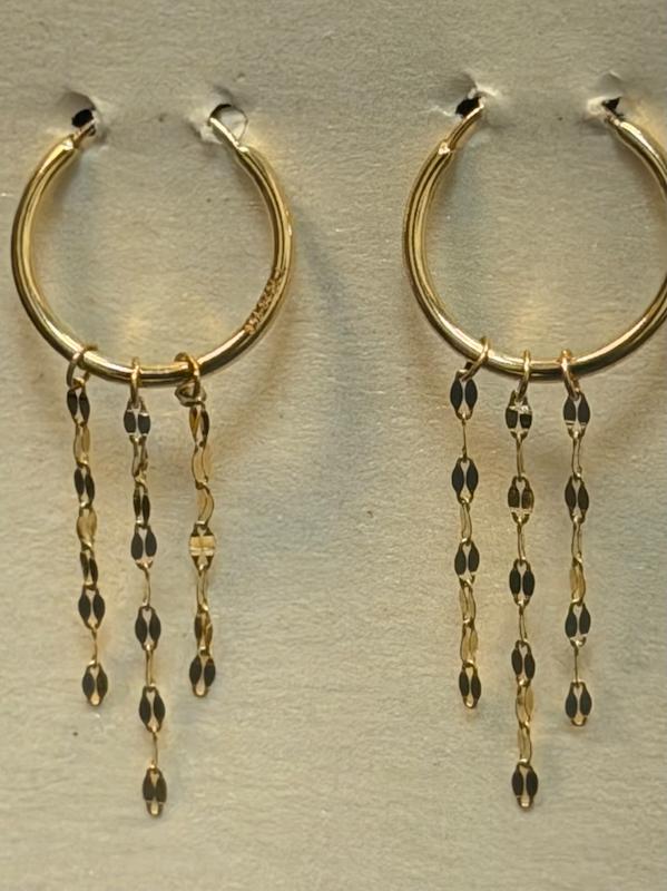 گوشواره زنانه طلا ۱۸ عیار شرابه ای گالری پریدخت