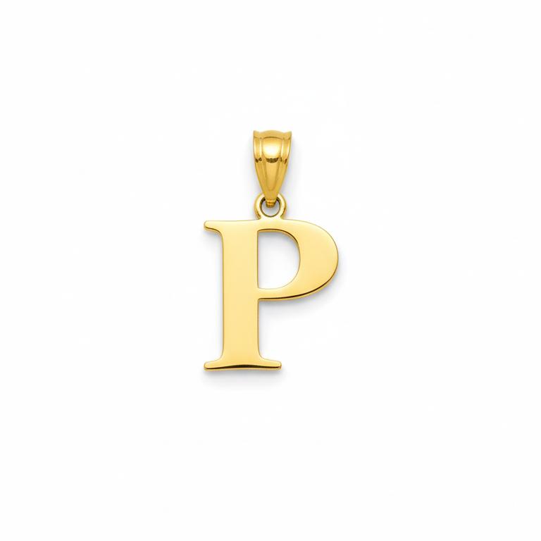 آویز طلا ۱۸ عیار حرف P گالری شمش طلا