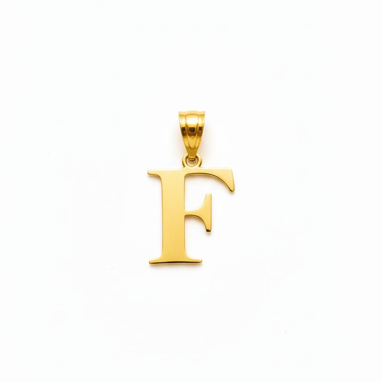 آویز طلا ۱۸ عیار حرف F گالری شمش طلا