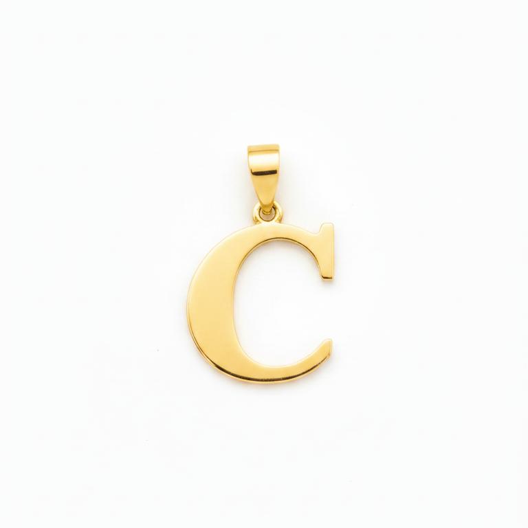 آویز طلا ۱۸ عیار حرف C گالری شمش طلا
