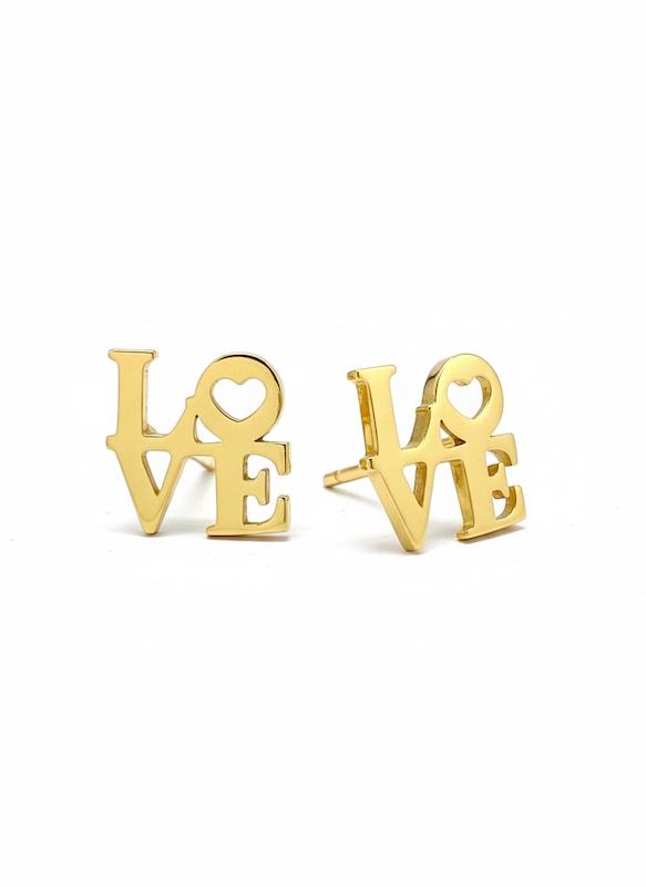 گوشواره زنانه طلا ۱۸ عیار گوشواره لاو گالری طلای زنجیر