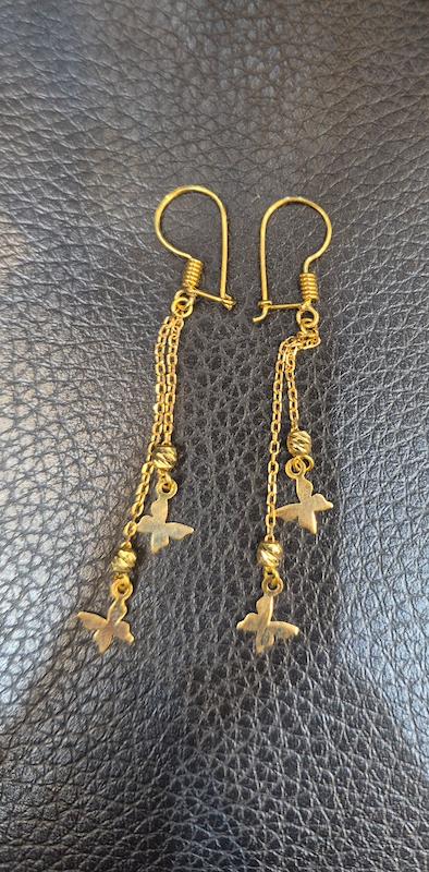 گوشواره بچگانه طلا ۱۸ عیار گوشواره پروانه گالری طلای اف ام