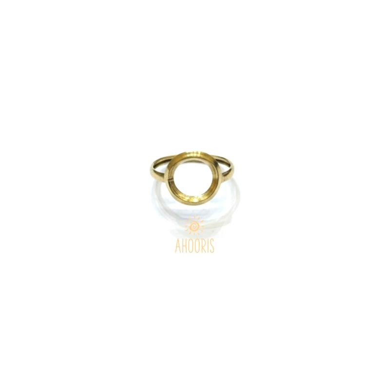 انگشتر زنانه طلا ۱۸ عیار R58 دایره توخالی آهوریس