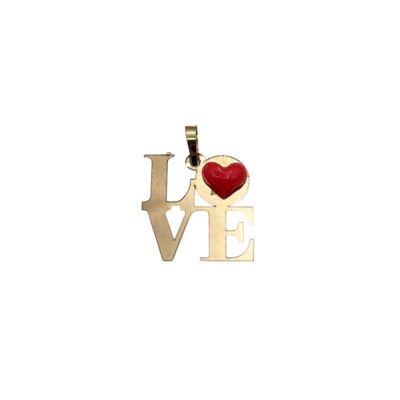 آویز طلا ۱۸ عیار Love قرمز سارا گالری سها