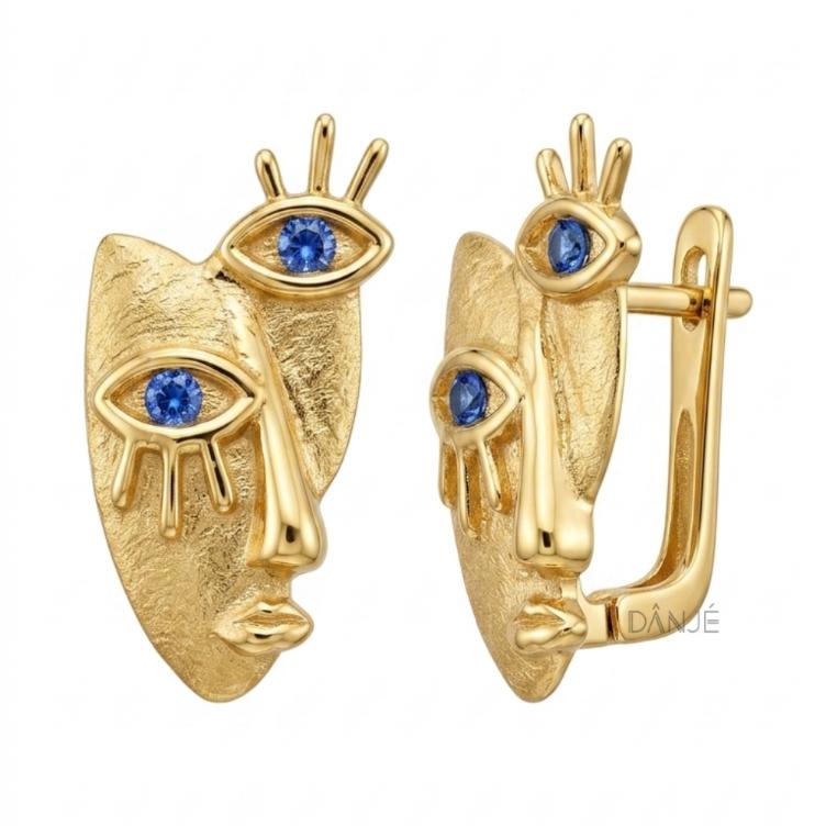 گوشواره زنانه طلا ۱۸ عیار گوشواره ژاکلین از کالکشن پیکاسو گالری طلای دانژه