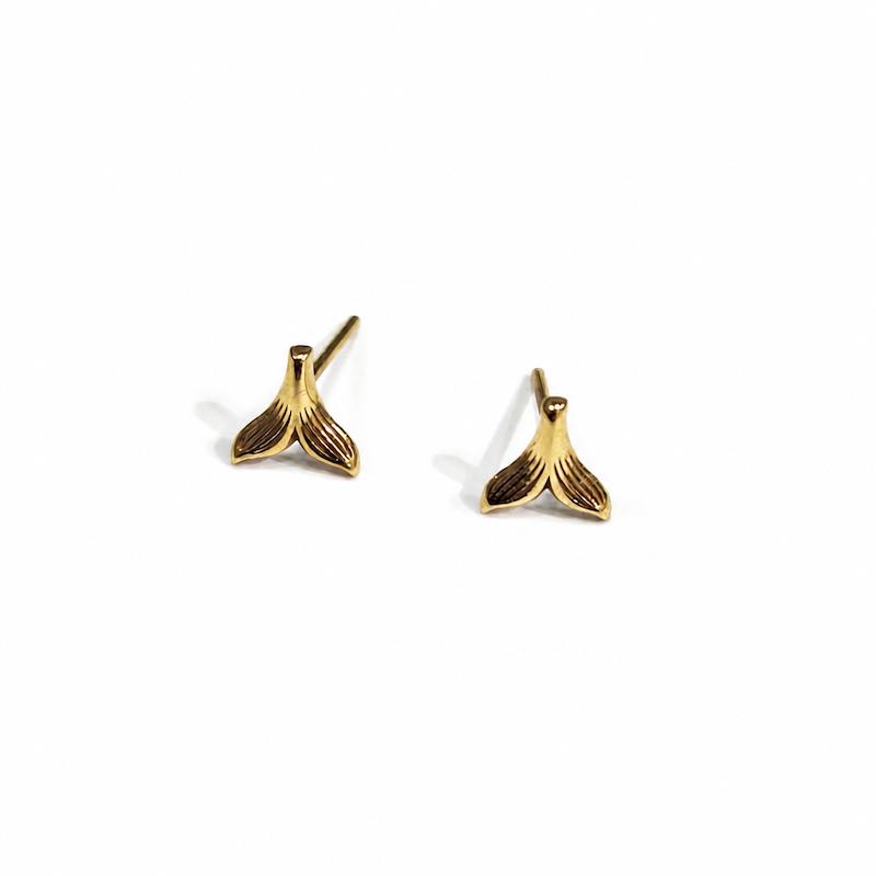 گوشواره زنانه طلا ۱۸ عیار گوشواره دم وال طلای شیک