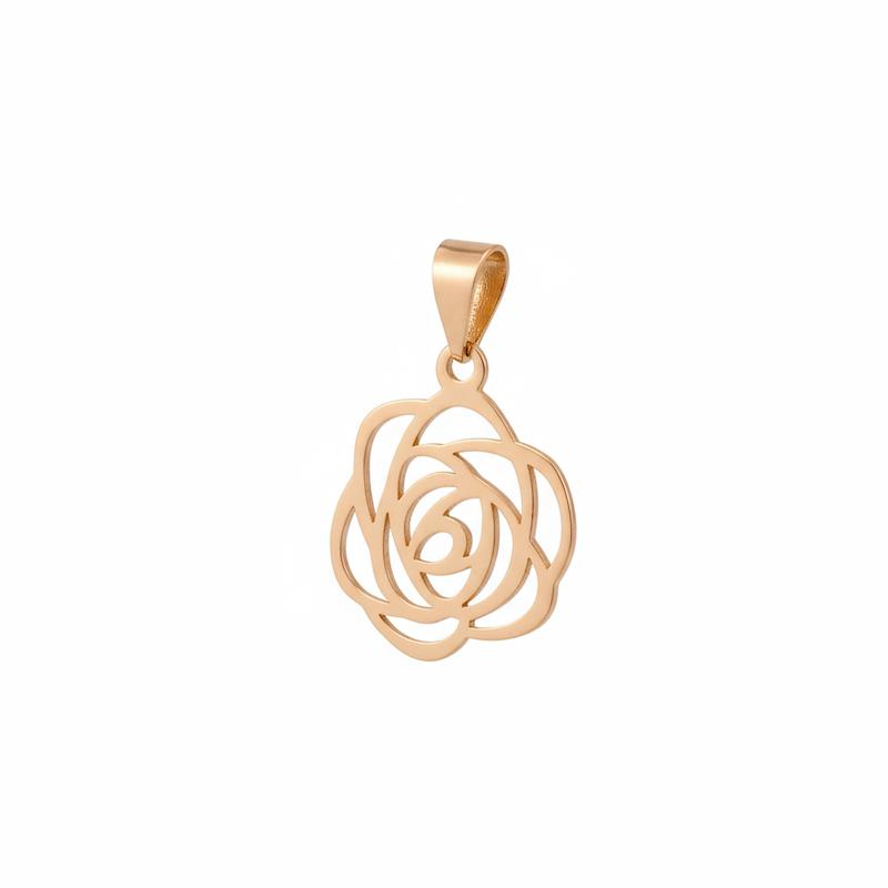 آویز زنانه طلا ۱۸ عیار گل رز گالری طلای شریف