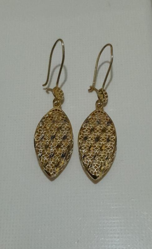 گوشواره زنانه طلا ۱۸ عیار گوشواره تراش کد۳۱۸ گالری طلای عزیز