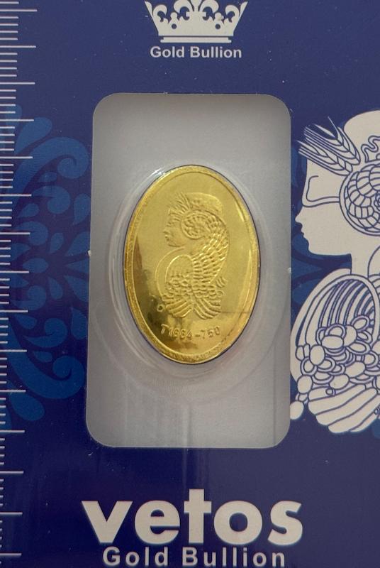 طلای گرمی زنانه طلا ۱۸ عیار مدال شمش 0.100 سوت گالری یونیکا