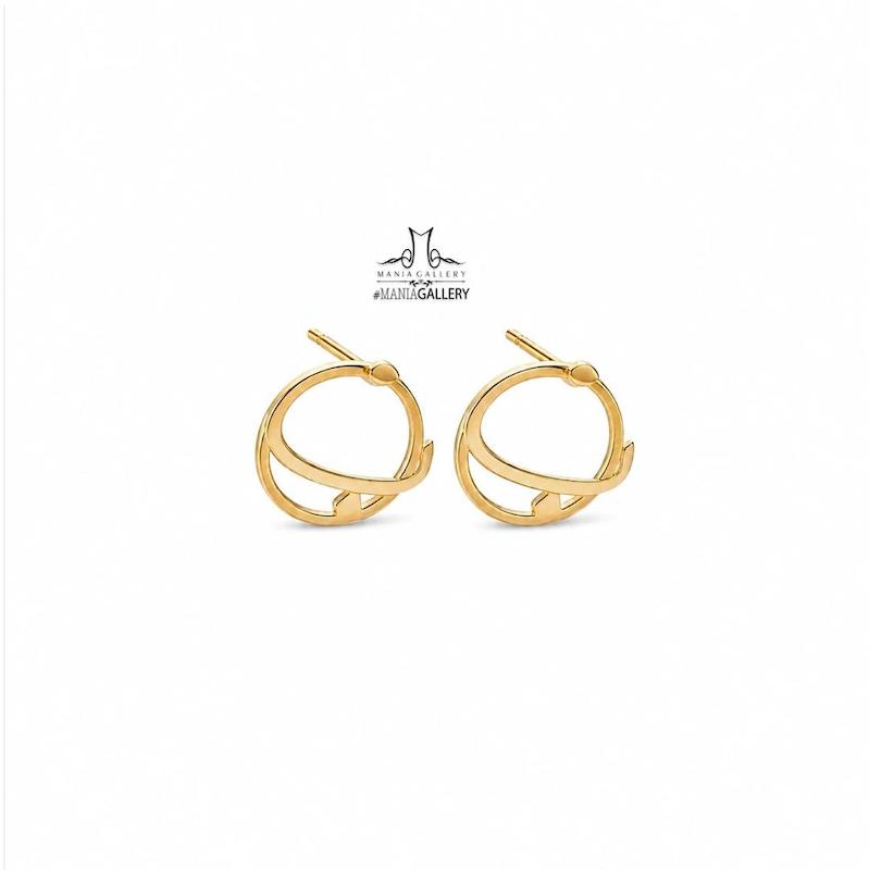 گوشواره زنانه طلا ۱۸ عیار حروف (ب) گالری مانيا