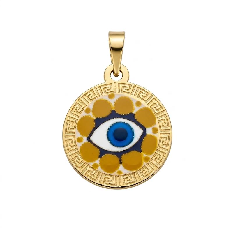 آویز طلا ۱۸ عیار مدال چشم نارنجی گالری سها