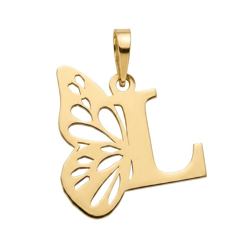 آویز طلا ۱۸ عیار مدال M پروانه ای گالری سها