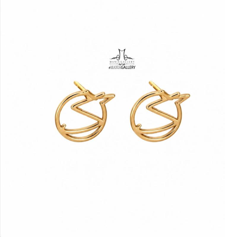 گوشواره زنانه طلا ۱۸ عیار حروف (گ) گالری مانيا
