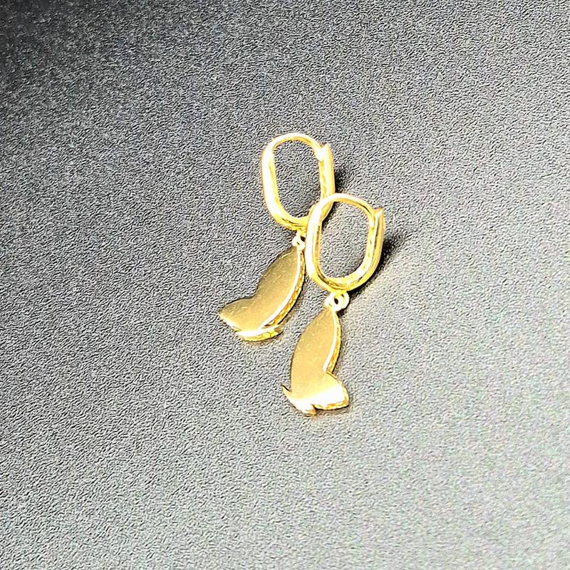 گوشواره طلا ۱۸ عیار پروانه آینه ای گالری زرگر