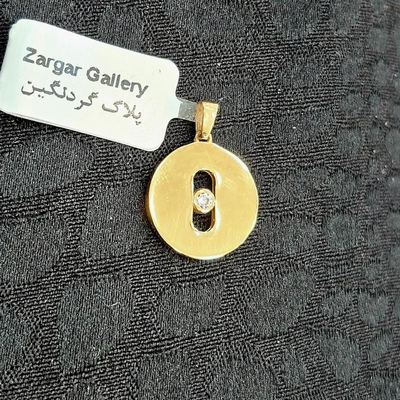 نیم ست طلا ۱۸ عیار گرد تک نگین گالری زرگر