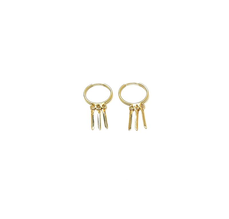 گوشواره زنانه طلا ۱۸ عیار E102 گوشواره ریش ریش آهوریس