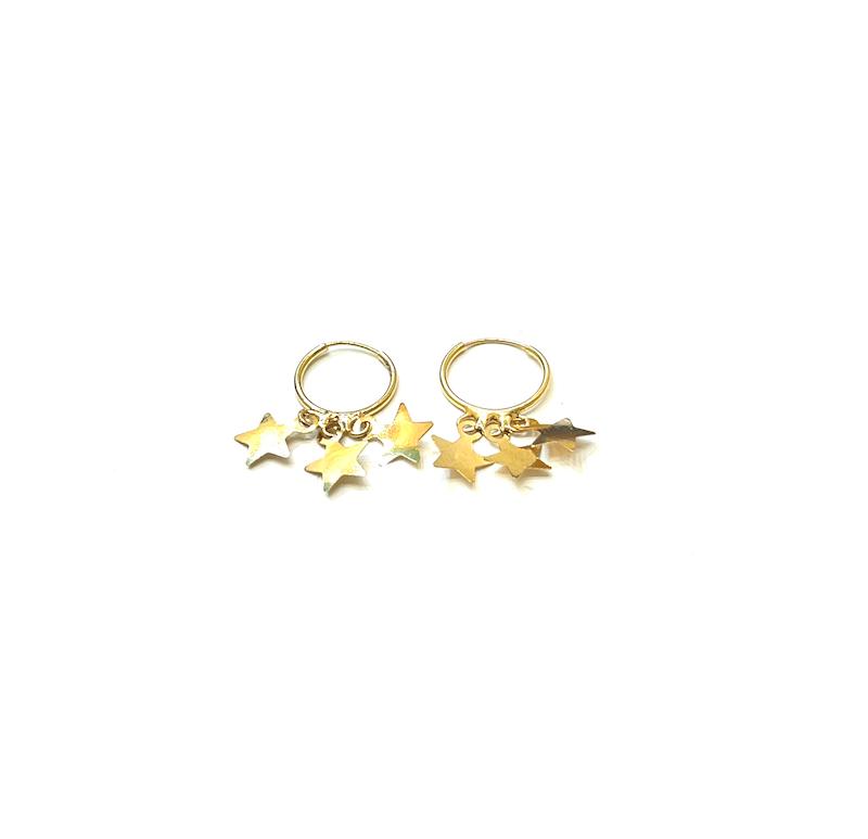 گوشواره زنانه طلا ۱۸ عیار E104 گوشواره ستاره آهوریس