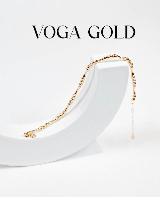 دستبند زنانه طلا ۱۸ عیار گوی خط (دارای حلقه تنظیم سایز) Voga gold