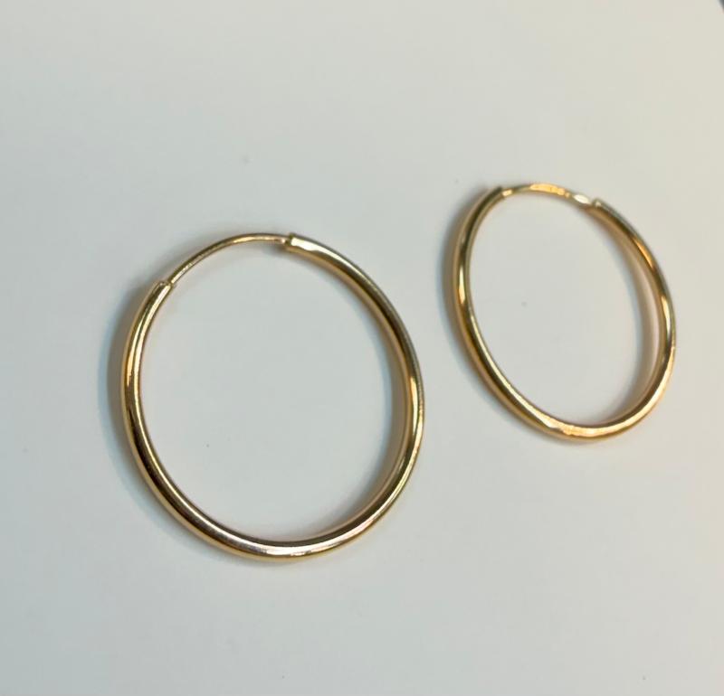 گوشواره زنانه طلا ۱۸ عیار حلقه ای شمش بار گالری پریدخت