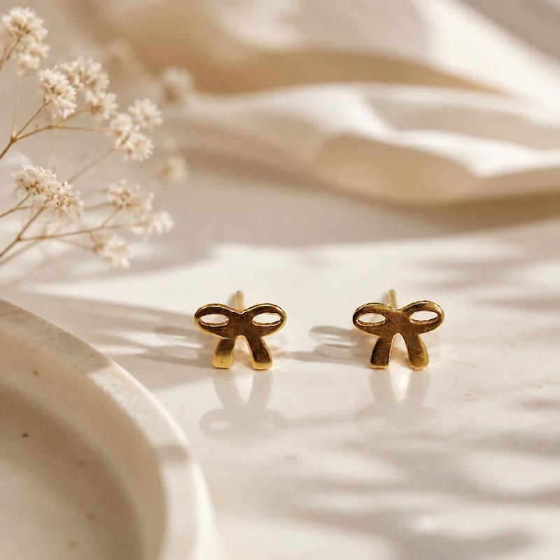 گوشواره زنانه طلا ۱۸ عیار گوشواره پاپیون طلای شیک