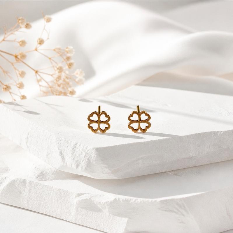 گوشواره زنانه طلا ۱۸ عیار گوشواره فلاور طلای شیک