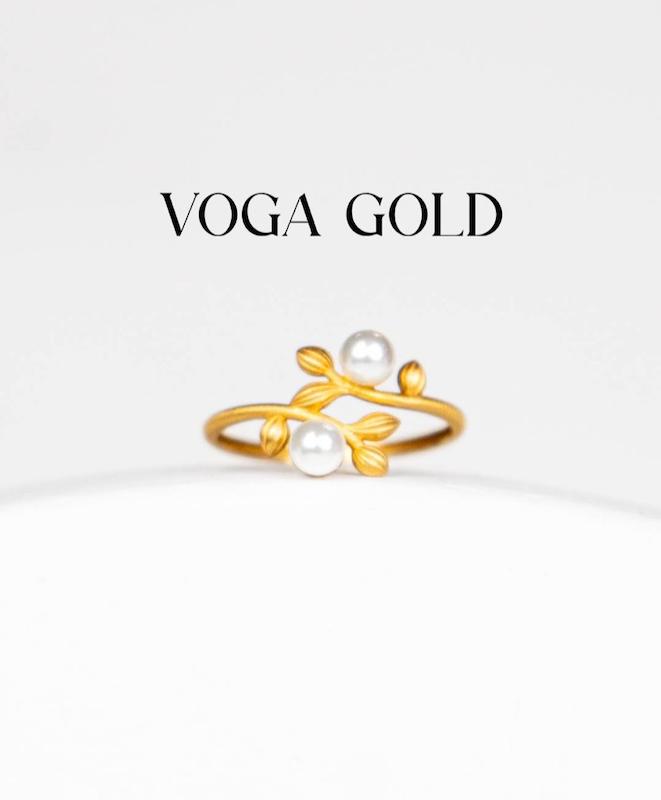 انگشتر زنانه طلا ۱۸ عیار انگشتر گل گندم (مروارید دار) Voga gold