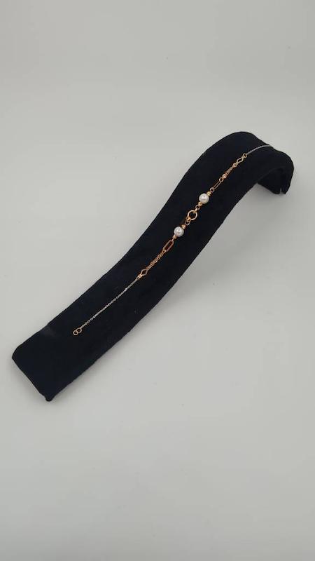 دستبند زنانه طلا ۱۸ عیار پرل هرمس گالری طلا و جواهر دیما
