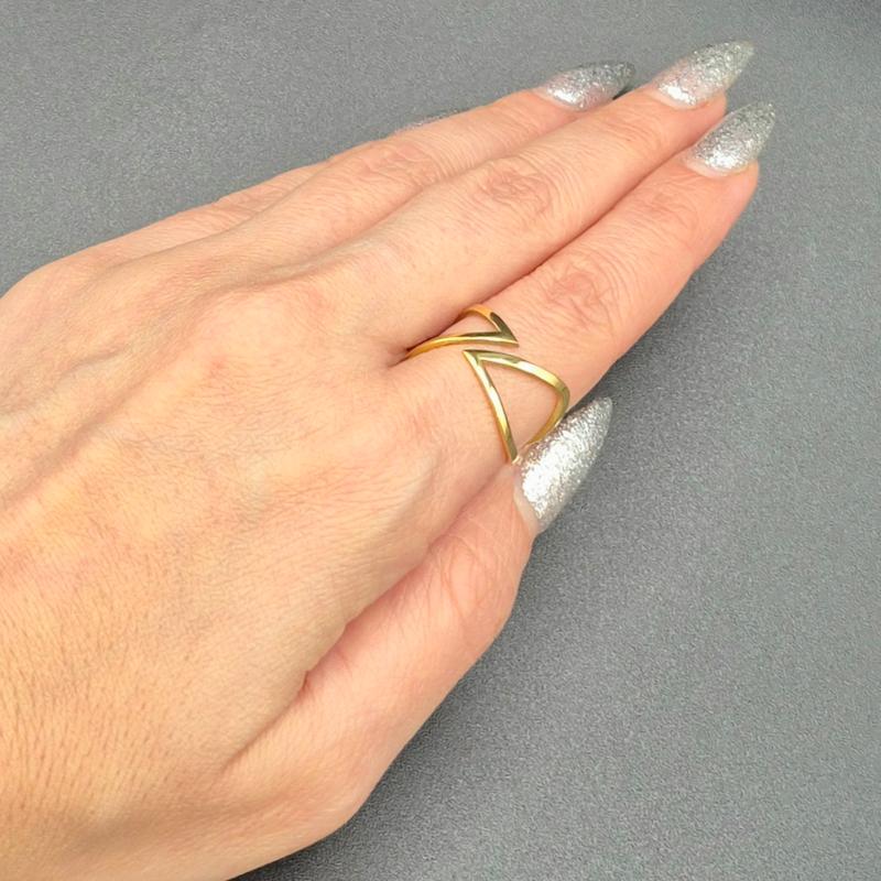 انگشتر طلا ۱۸ عیار چپ و راستی گالری زرگر