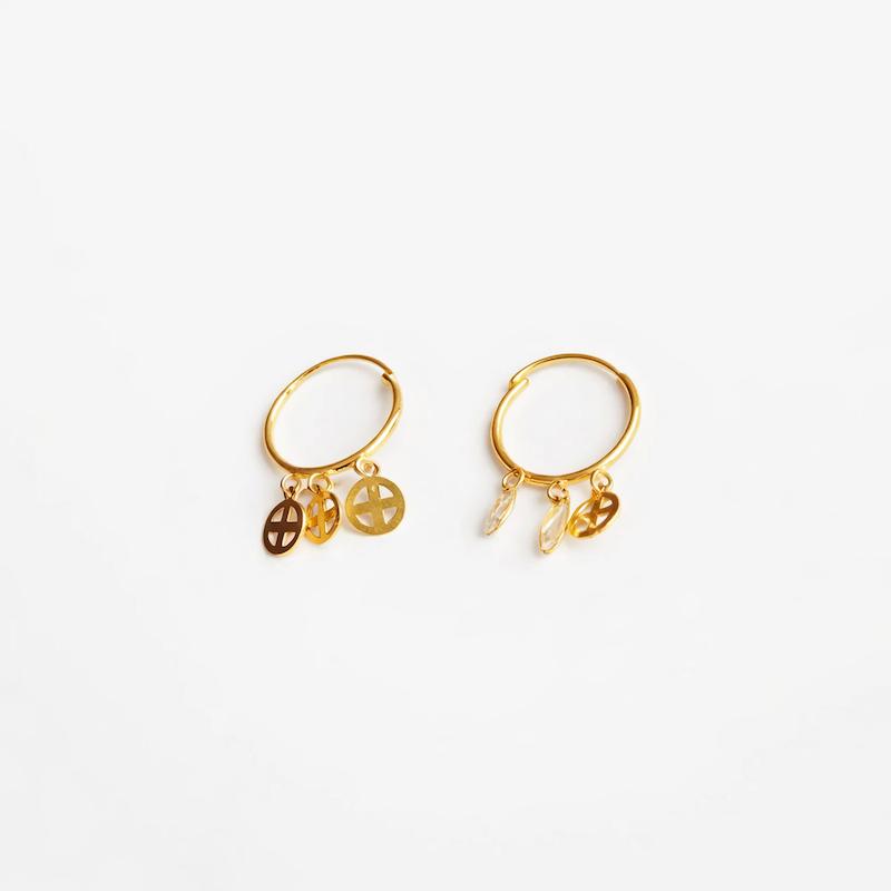 گوشواره بچگانه طلا ۱۸ عیار حلقه ای و دایره گالری زربام