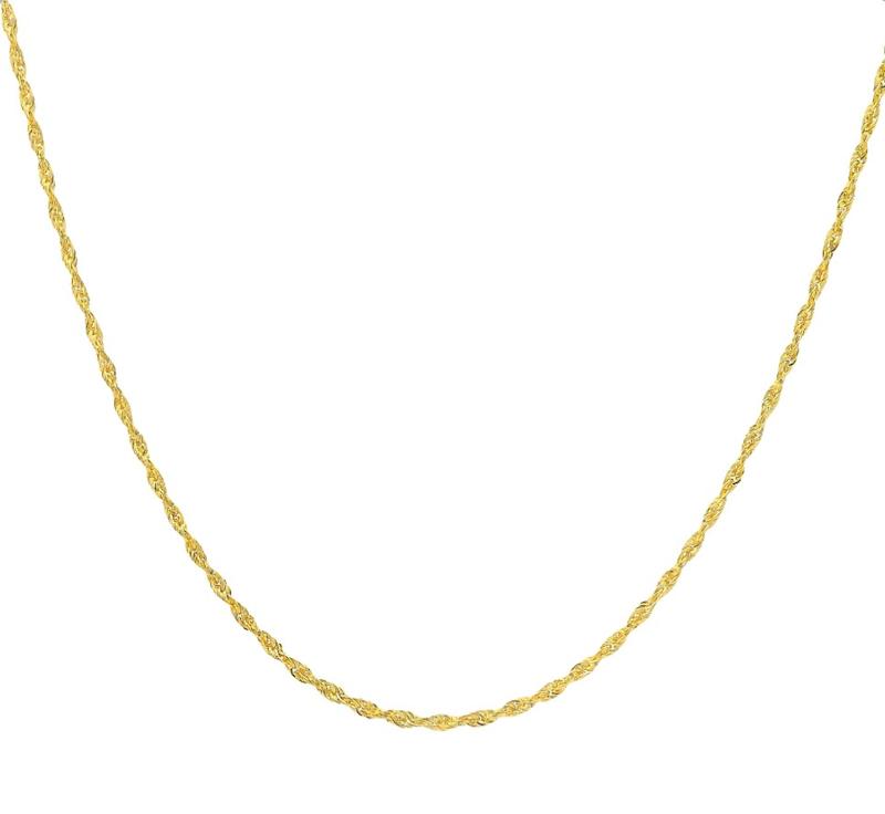 گردنبند زنانه طلا ۱۸ عیار طنابی وارداتی گالری طلا سرور گلد
