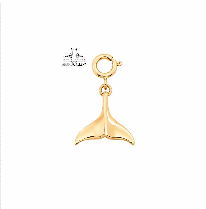 آویز زنانه طلا ۱۸ عیار دم وال با قفل گالری مانيا