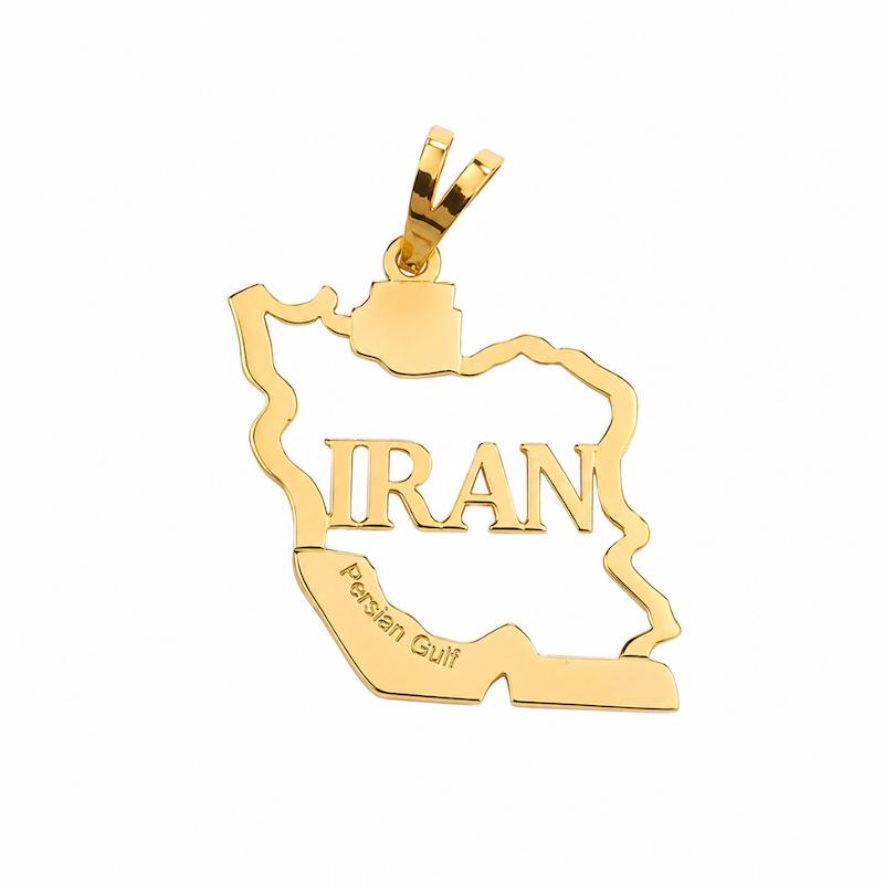 آویز زنانه طلا ۱۸ عیار مدال و پلاک ایران طرح ۱ گالری زربام