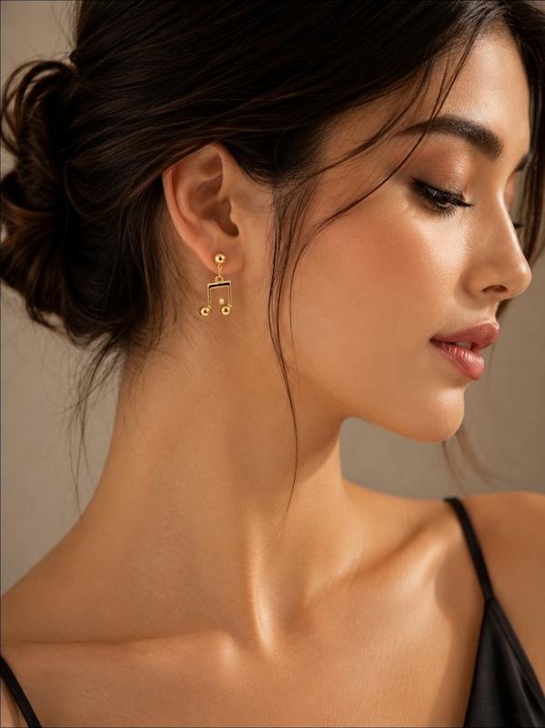 گوشواره زنانه طلا ۱۸ عیار گوشواره ی طرح موزیک جواهری سما