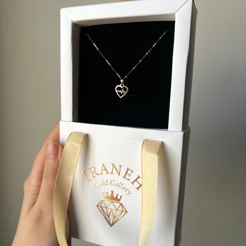 آویز زنانه طلا ۱۸ عیار ضربان قلب گالری طلای ایرانه