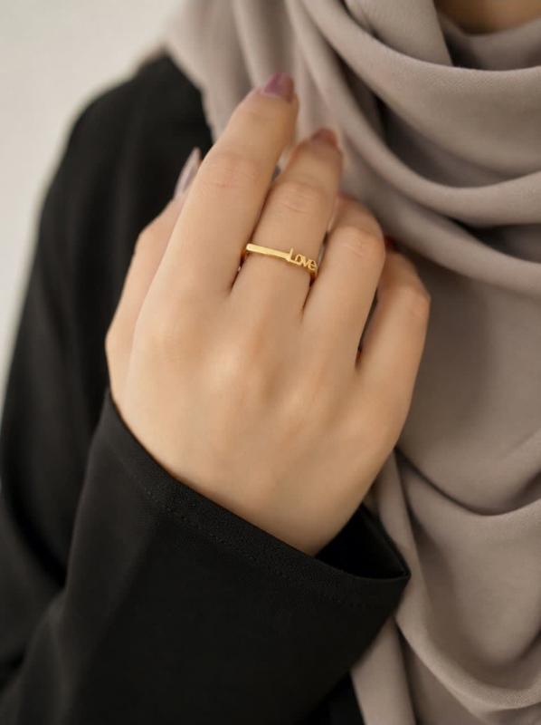 انگشتر زنانه طلا ۱۸ عیار انگشتر love جواهری سما