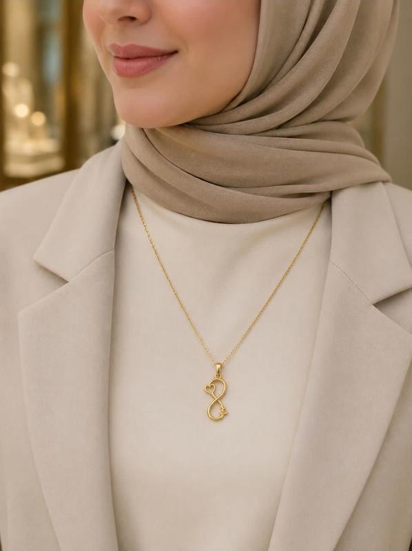 گردنبند زنانه طلا ۱۸ عیار گردنبند عشق بینهایت جواهری سما