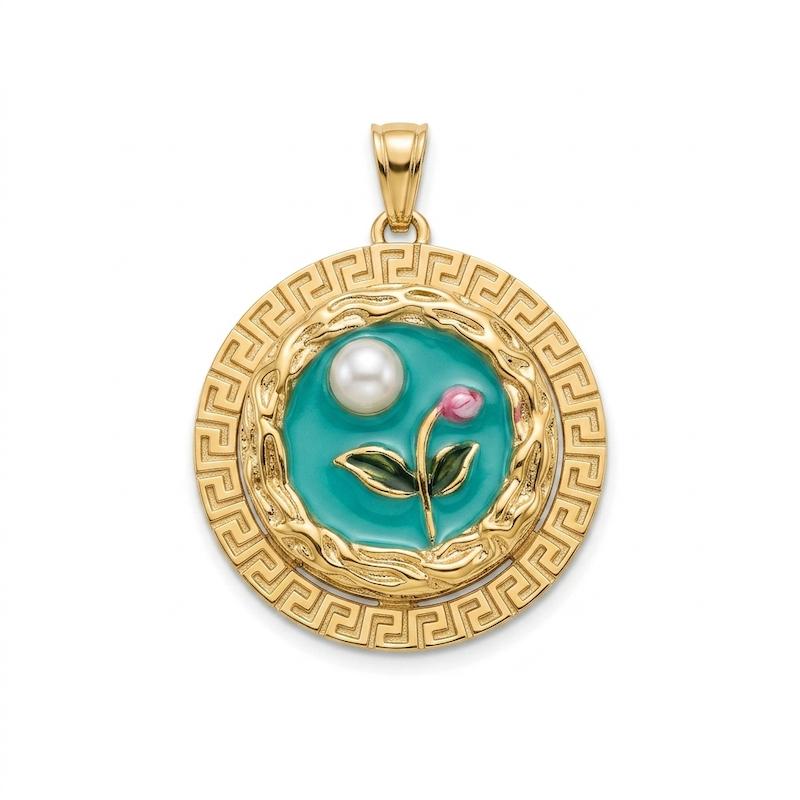 آویز زنانه طلا ۱۸ عیار آویز سواروفسکی کد۰۱۷۸ گل مروارید گالری مینا‌جان